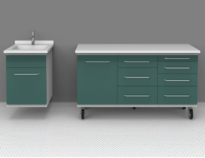 GRUP DENTAL - ANEMON 07 PARTIAL CLINICAL BENCH FIXED TO THE WALL